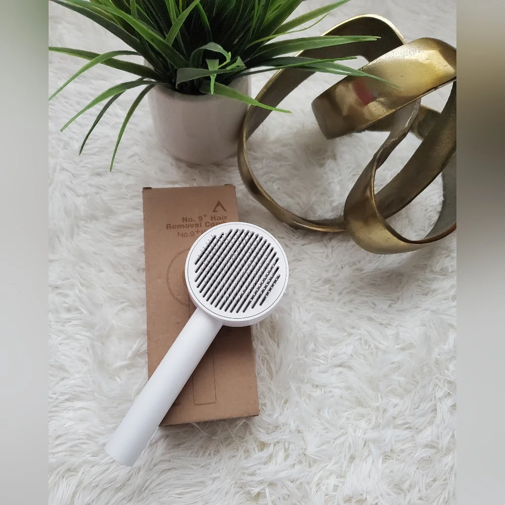 2/$15 - Pet Grooming Brush For Dogs & Cats Push Easy Clean Curved Soft Bristles